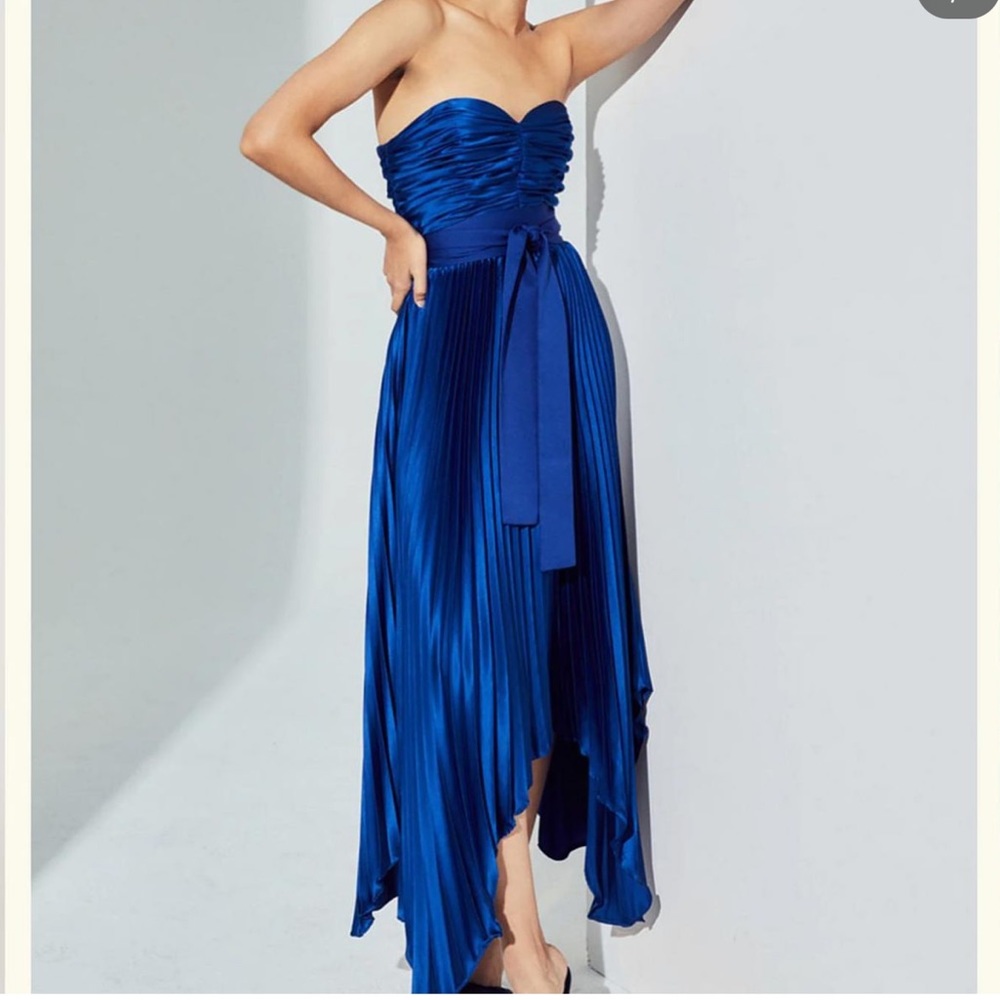AMUR Navy Silk Dress